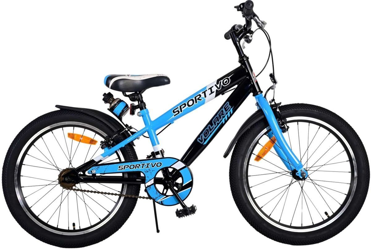 Volare Kinderfahrrad 20 Zoll Kinder Jungen Fahrrad Kinderfahrrad Rad Sportivo Blau 22111, 1 Gang, Seitenständer, Schutzbleche, Trinkflasche, Klingel von Volare