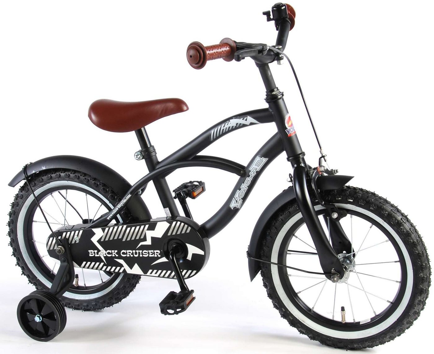 Volare Kinderfahrrad Black Cruiser Kinderfahrrad - 14 bzw. 18 Zoll - Schwarz - Jungen, 1 Gang, verschiedene Größen, bis 60kg, Lenkerhöhe einstellbar, Luftbereifung Volare Kinderfahrrad Black Cruiser Kinderfahrrad - 14 bzw. 18 Zoll - Schwarz - Jungen, 1 Gang, verschiedene Größen, bis 60kg, Lenkerhöhe einstellbar, Luftbereifung von Volare