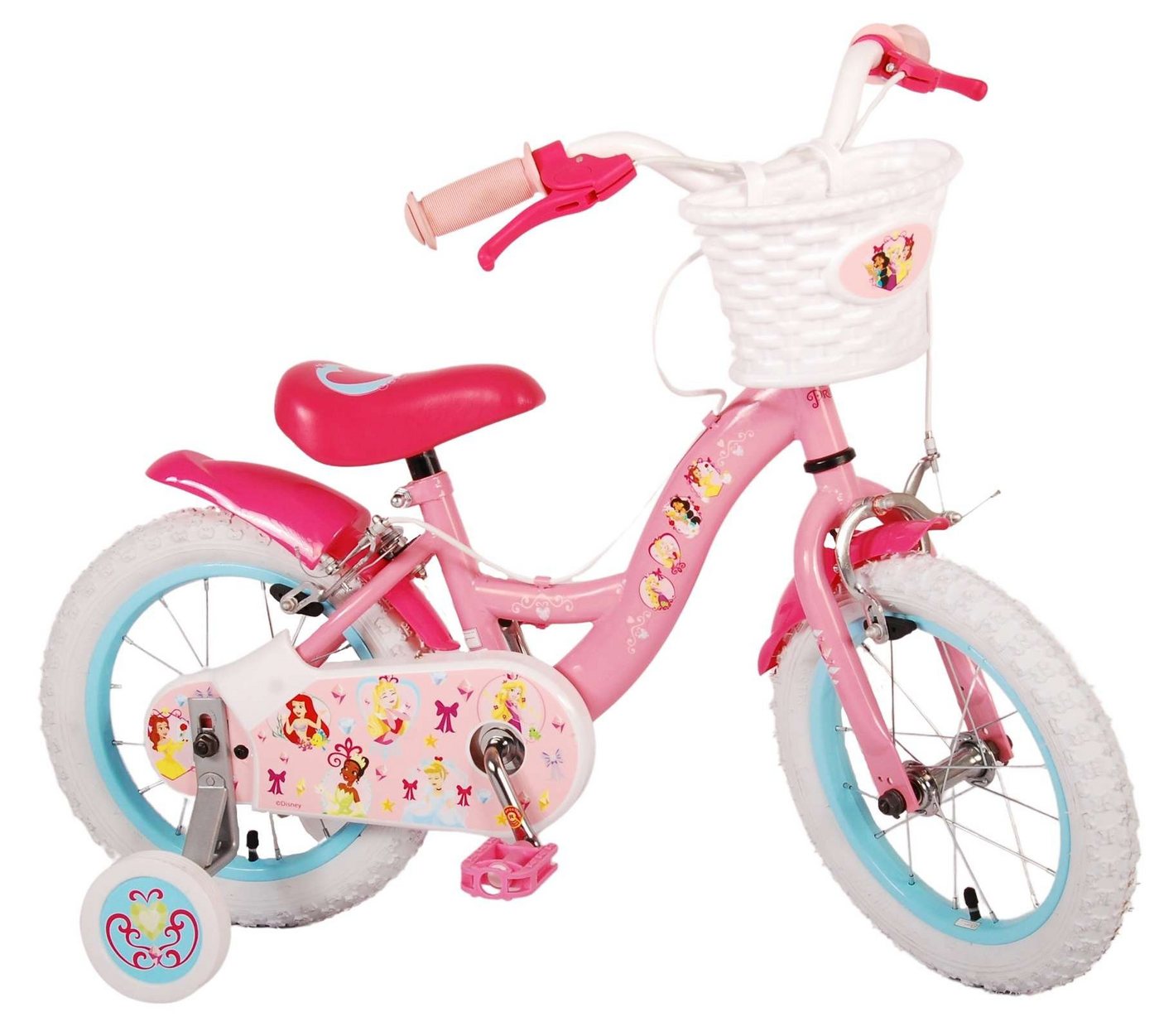 Volare Kinderfahrrad Disney Princess - Mädchen - 14 Zoll - Rosa - Zweihandbremsen, bis 60 kg, 85% zusammengebaut, 3,5 -5Jahre Volare Kinderfahrrad Disney Princess - Mädchen - 14 Zoll - Rosa - Zweihandbremsen, bis 60 kg, 85% zusammengebaut, 3,5 -5Jahre von Volare