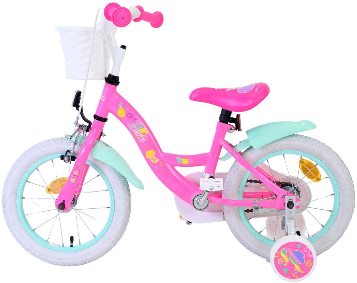 Volare Kinderfahrrad Kinderfahrrad Ashley Fahrrad für Mädchen in Rosa 14 Zoll Kinderrad von Volare