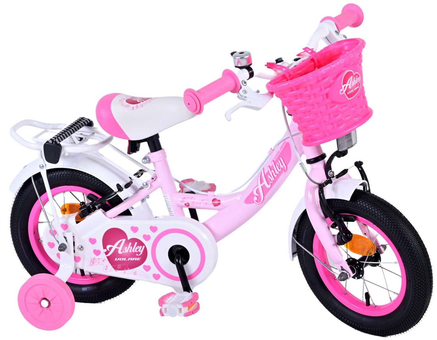 Volare Kinderfahrrad Kinderfahrrad Ashley für Mädchen 12 Zoll Kinderrad in Rosa von Volare