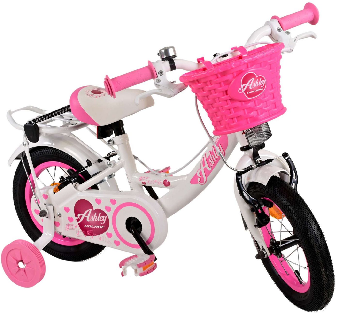 Volare Kinderfahrrad Kinderfahrrad Ashley für Mädchen 12 Zoll Kinderrad in Weiß von Volare