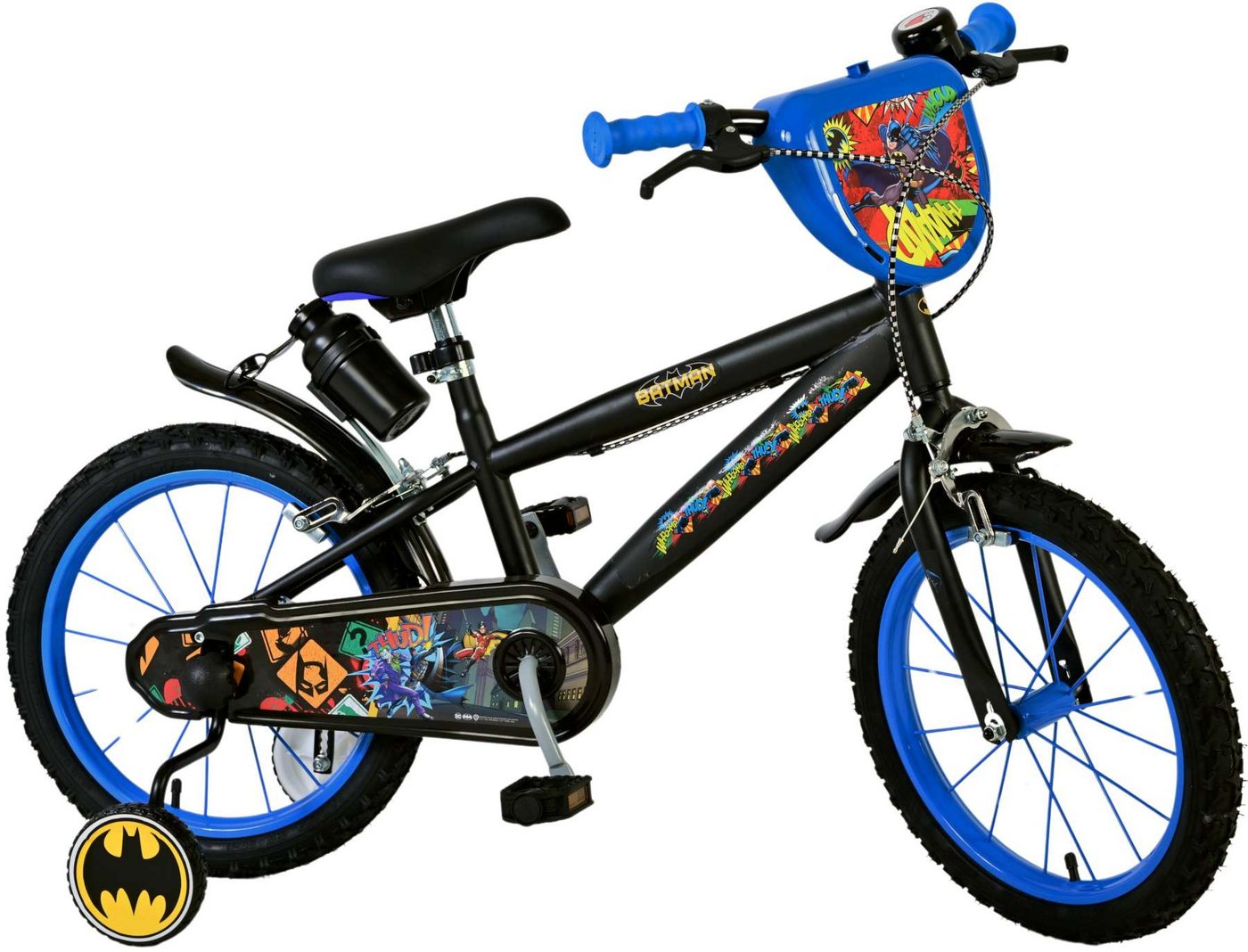 Volare Kinderfahrrad Kinderfahrrad Batman Fahrrad für Jungen 16 Zoll Kinderrad in Schwarz von Volare