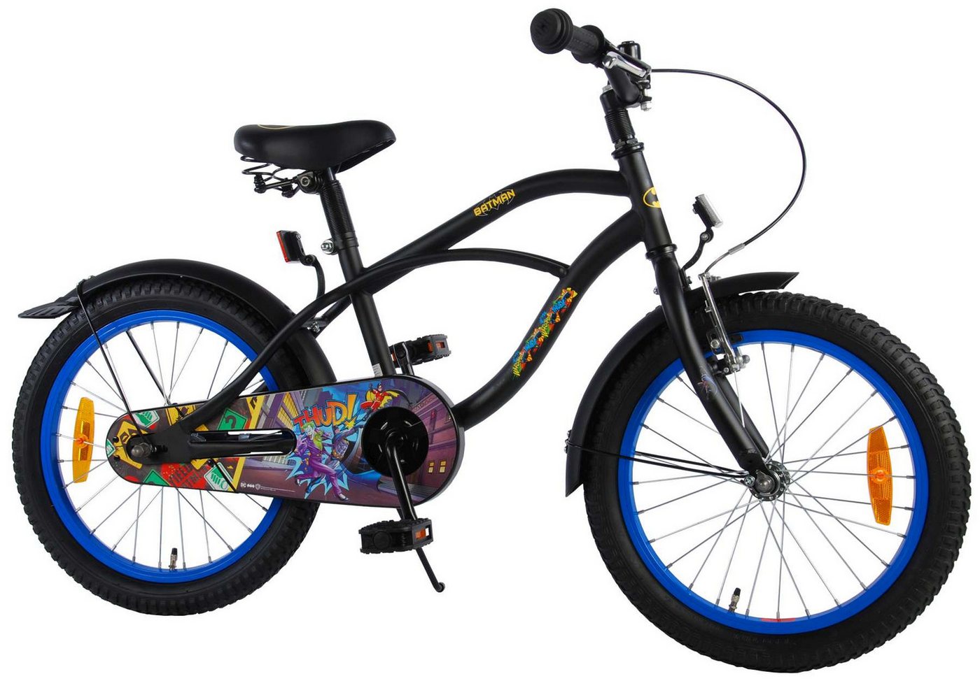 Volare Kinderfahrrad Kinderfahrrad Batman für Jungen 18 Zoll Kinderrad in Schwarz von Volare