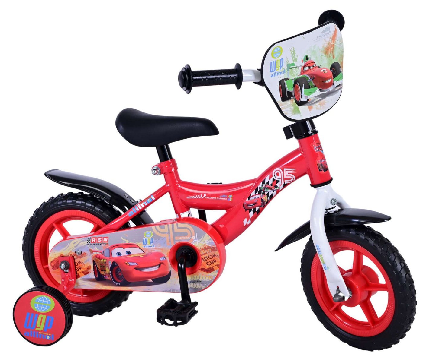 Volare Kinderfahrrad Kinderfahrrad Disney Fahrrad Cars für Jungen 10 Zoll Kinderrad in Rot von Volare