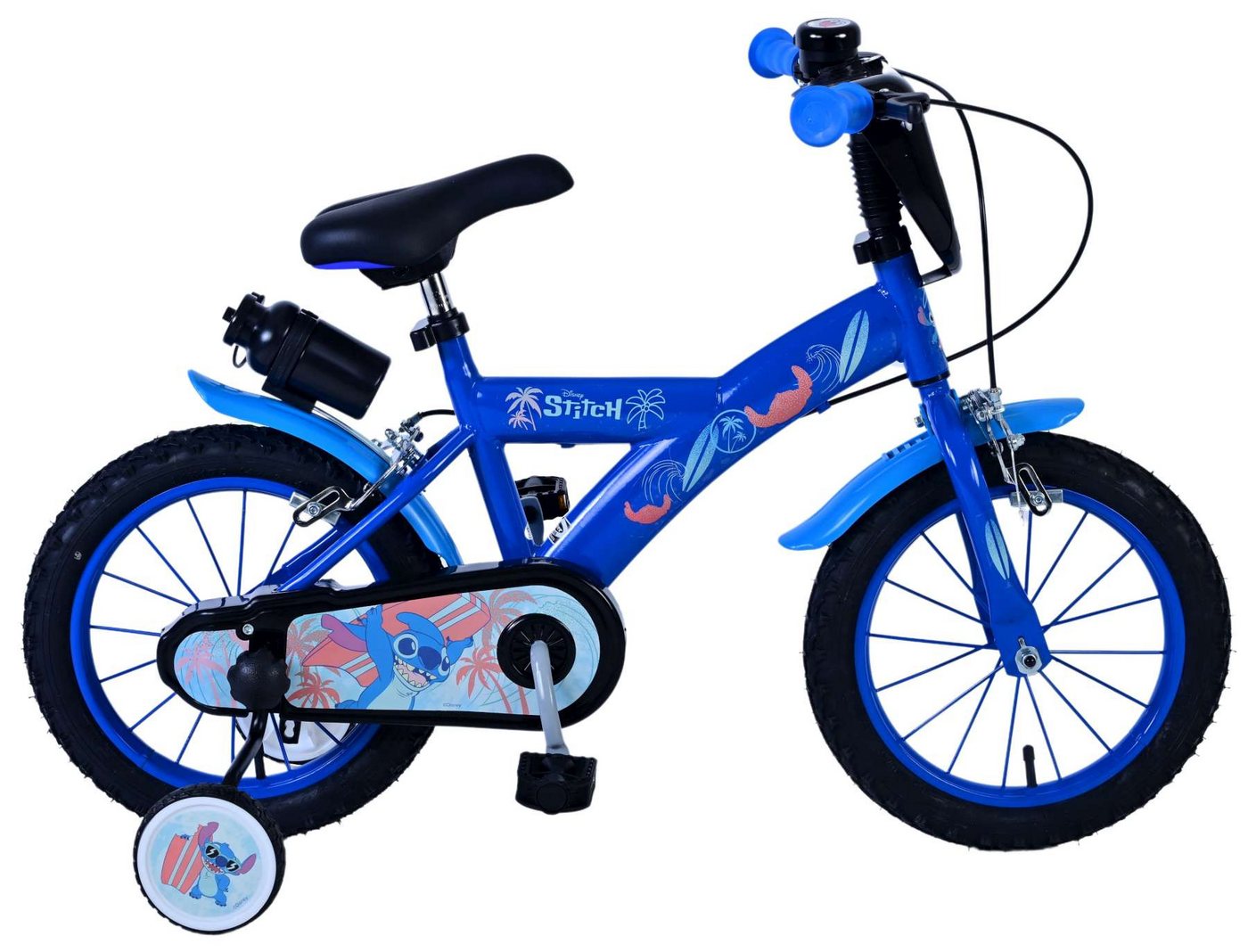 Volare Kinderfahrrad Kinderfahrrad Disney Stitch für Jungen Fahrrad 14 Zoll Kinderrad Blau von Volare