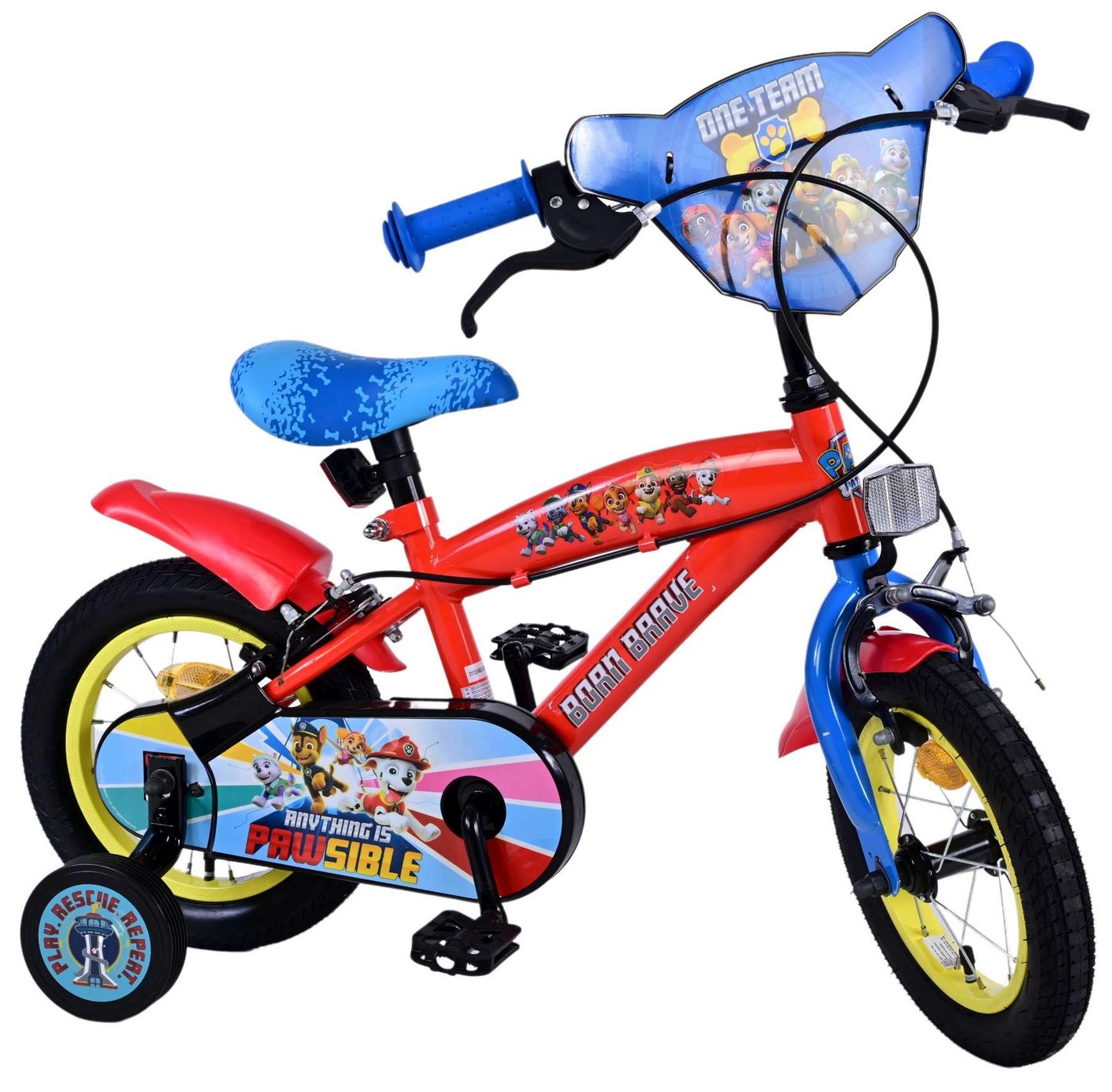 Volare Kinderfahrrad Kinderfahrrad Paw Patrol für Jungen 14 Zoll Kinderrad in Rot Fahrrad von Volare