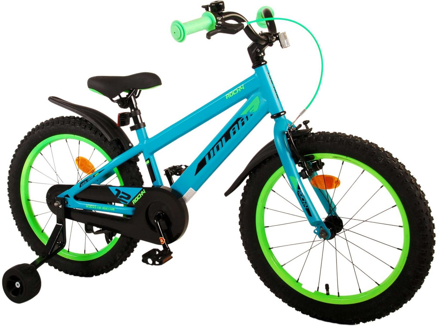 Volare Kinderfahrrad Kinderfahrrad Rocky Fahrrad für Jungen 18 Zoll Kinderrad in Grün von Volare