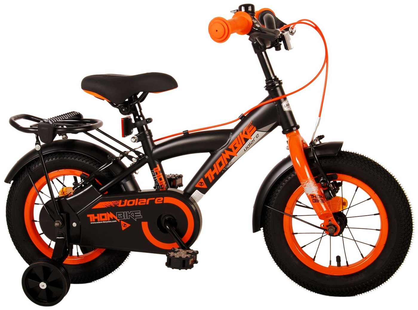 Volare Kinderfahrrad Kinderfahrrad Thombike für Jungen 12 Zoll Kinderrad in Schwarz Orange von Volare