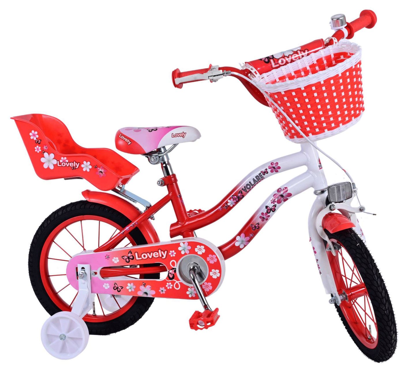 Volare Kinderfahrrad Lovely, 1 Gang, ohne Schaltung, 14 Zoll Kinderfahrrad Mädchen Jungen 3,5 - 5 Jahre 100-115cm Fahrrad von Volare