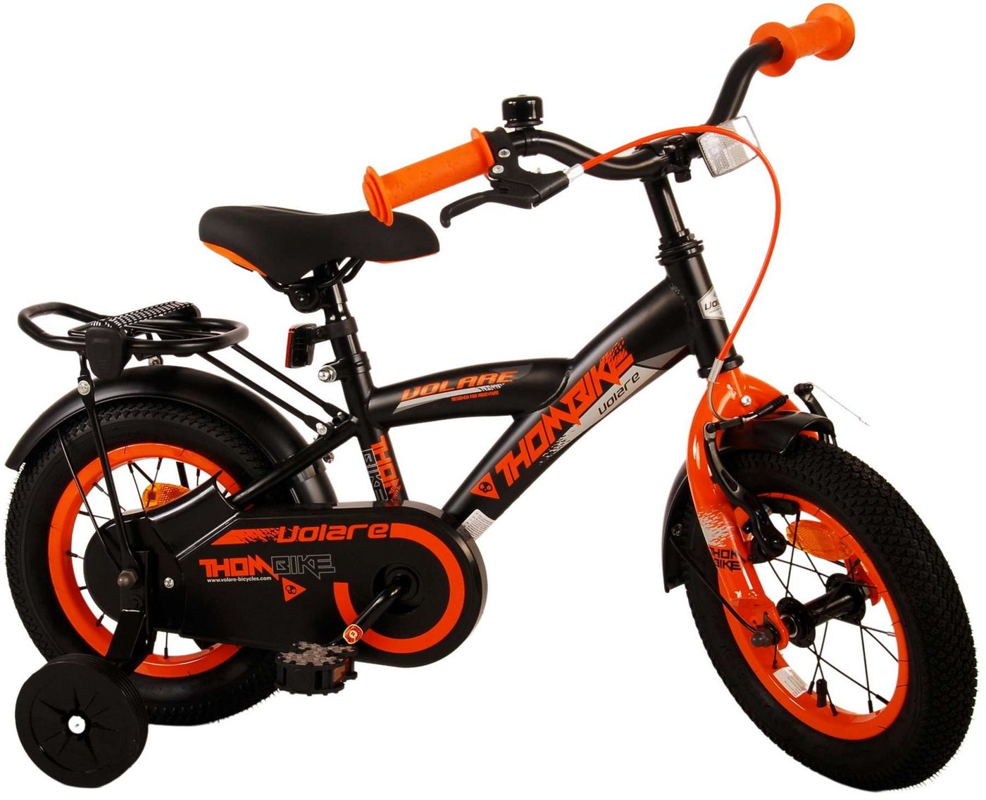 Volare Kinderfahrrad Thombike - Jungen - 14 oder 12 Zoll -bis 60 kg - 85% zusammengebaut, Luftbereifung, Stahlfelgen mit verstellbaren Speichen, 3 - 5 Jahre von Volare