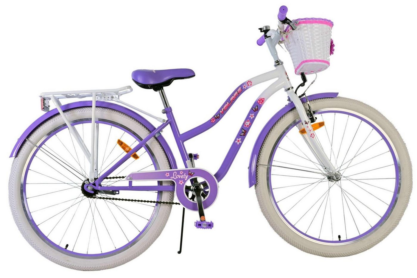 Volare Kinderfahrrad Volare Lovely Kinderfahrrad für Mädchen - 26 Zoll in Lila, Das Fahrrad hat sowohl eine Handbremse als auch eine Rücktrittbremse Volare Kinderfahrrad Volare Lovely Kinderfahrrad für Mädchen - 26 Zoll in Lila, Das Fahrrad hat sowohl eine Handbremse als auch eine Rücktrittbremse von Volare