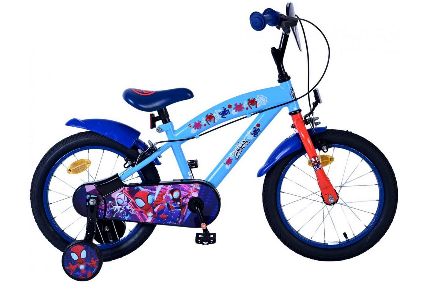 Volare Kinderfahrrad Volare Spidey Kinderfahrrad für Jungen - 16 Zoll in Blau – 2 Bremsen, Geschlossener Kettenschutz, abnehmbare Stützräder Volare Kinderfahrrad Volare Spidey Kinderfahrrad für Jungen - 16 Zoll in Blau – 2 Bremsen, Geschlossener Kettenschutz, abnehmbare Stützräder von Volare