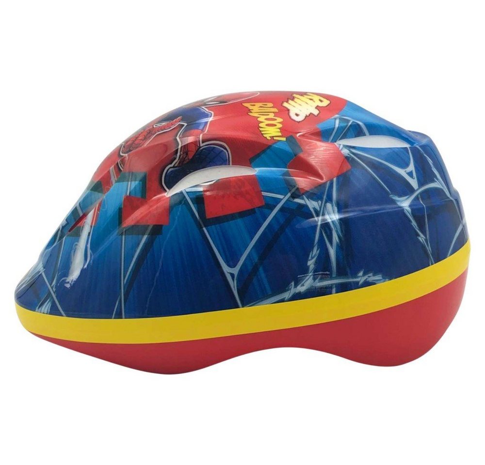 Volare Kinderhelm Fahrradhelm Marvel Spiderman Helm in Blau Rot 51 - 55 cm Kinderhelm von Volare