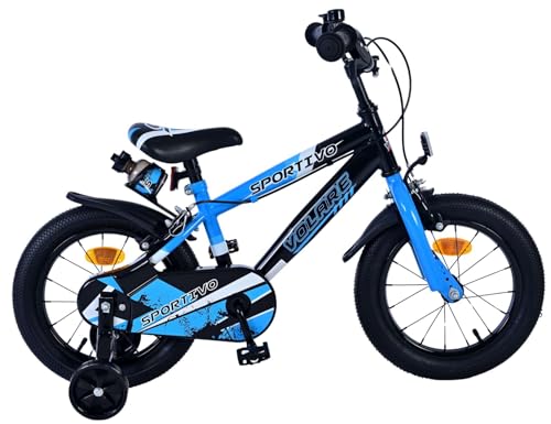 Volare Sportivo Kinderfahrrad - Jungen - 14 Zoll - Blau Schwarz - Zweihandbremsen Volare Sportivo Kinderfahrrad - Jungen - 14 Zoll - Blau Schwarz - Zweihandbremsen von Volare
