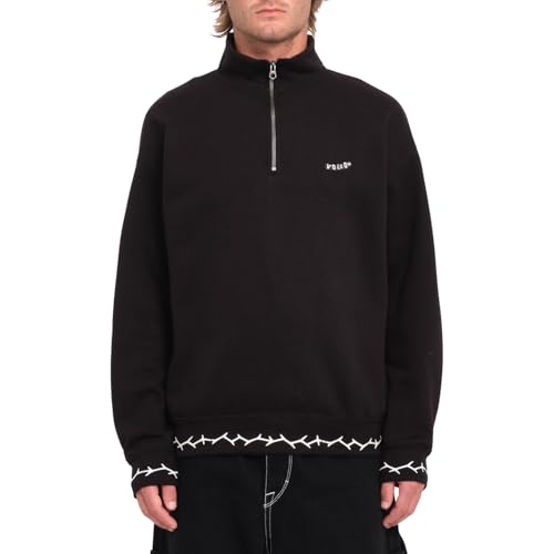 Volcom - Sweatshirt mit Reißverschluss Mocklov Crew Black Herren – Herren – Größe XS – Schwarz von Volcom