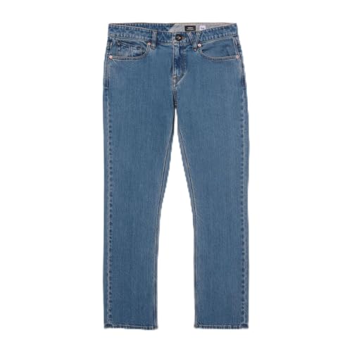 Volcom - Vorta Denim Aged Indigo Herren Hose - Größe 34/32 - Blau von Volcom