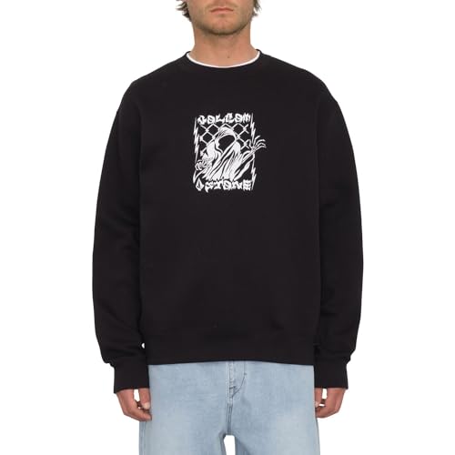 Volcom - Watanite Crew Sweatshirt, Schwarz, Herren, Größe S, Schwarz von Volcom