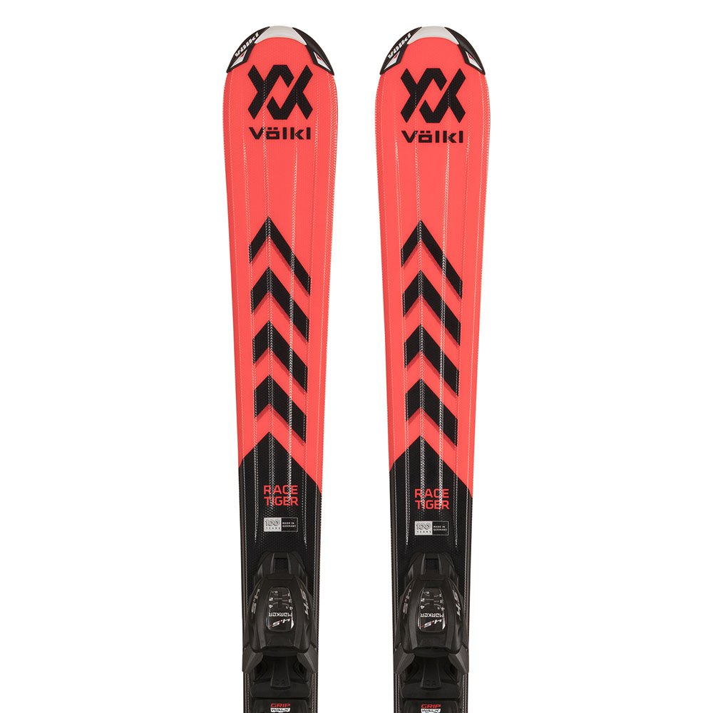 Volkl Racetiger Red+4.5 Vmotion Junior Pack Alpine Skis Rot 120 von Volkl