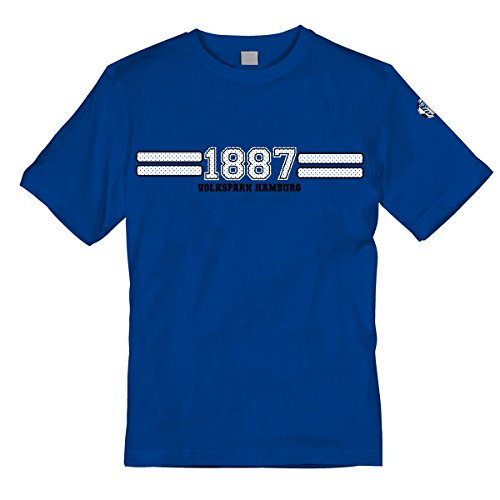 1887 Streifen Volkspark Hamburg - Herren Shirt (Blau, 3XL) von Volkspark Hamburg Streetwear