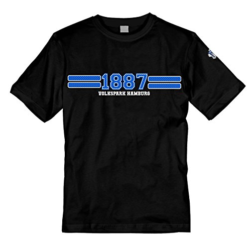 1887 Streifen Volkspark Hamburg - Herren Shirt (Schwarz, S) von Volkspark Hamburg Streetwear