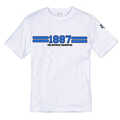 1887 Streifen Volkspark Hamburg - Herren Shirt (Weiß, 5XL) von Volkspark Hamburg Streetwear