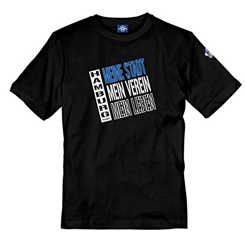 Hamburg, Meine Stadt, Mein Verein, Mein Leben-Herren Shirt (schwarz, XXXL) von Volkspark Hamburg Streetwear