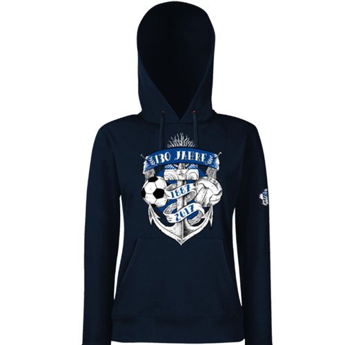 Volkspark Hamburg Streetwear Damen Hoodie Ankermotiv 130 Jahre (XXL, Navy) von Volkspark Hamburg Streetwear