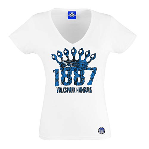 Volkspark Hamburg Streetwear Frauenshirt 1887 Krone Weiß L von Volkspark Hamburg Streetwear