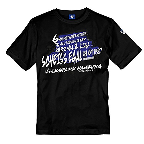 Volkspark Hamburg Streetwear Herren Shirt Kurz mal 2 Liga (schwarz, 5XL) von Volkspark Hamburg Streetwear