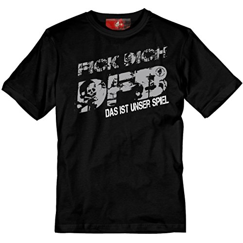 Volkspark Hamburg Streetwear Herren T-Shirt Fick Dich DFB (schwarz, m) von Volkspark Hamburg Streetwear