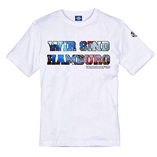 Wir sind Hamburg - Heren Shirt (Weiß, M) von Volkspark Hamburg Streetwear