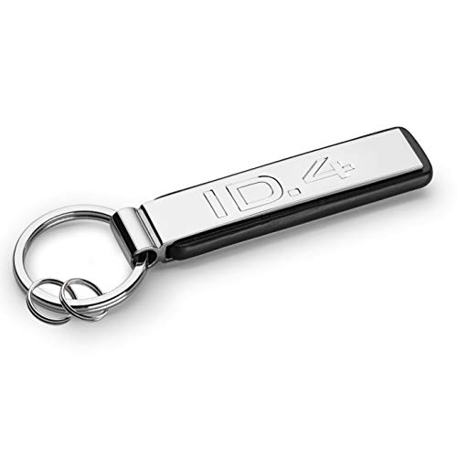 Volkswagen 000087010CBYPN Schlüsselanhänger mit ID.4 Schriftzug, Keychain, Schlüsselring, Silber/Schwarz, Metall Einheitsgröße von Volkswagen