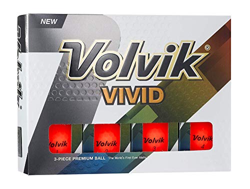 Volvik Vivid Golfbälle, 12 Stück, Unisex, 0000070, rot, One Dozen von Volvik