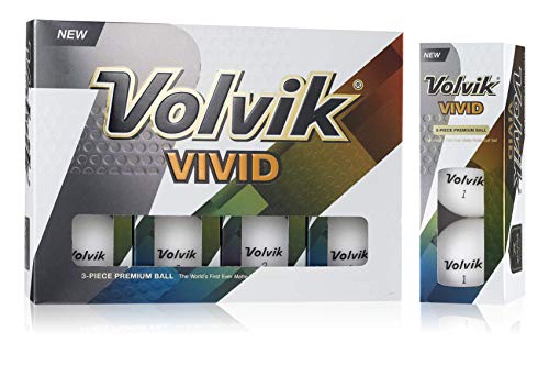 Volvik Vivid Golfbälle, Unisex, Golfbälle, VV0000190, weiß, 1DZ von Volvik