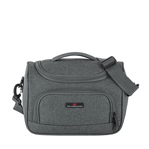 Von Cronshagen Kosmetikkoffer Cloud 2.0 | Kulturtasche aus Polyester | mit abnehmbarem Schulterriemen | Aufsteckfunktion (Anthracite) von Von Cronshagen