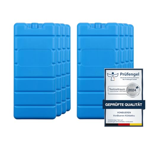 VonBueren 8 x Kühlakkus für Kühltasche | 12h Lange Kühlung | 200 g | 7,5 x 16,5 x 2 cm | z.B. Kühlakku für Kühlbox VonBueren 8 x Kühlakkus für Kühltasche | 12h Lange Kühlung | 200 g | 7,5 x 16,5 x 2 cm | z.B. Kühlakku für Kühlbox von VonBueren