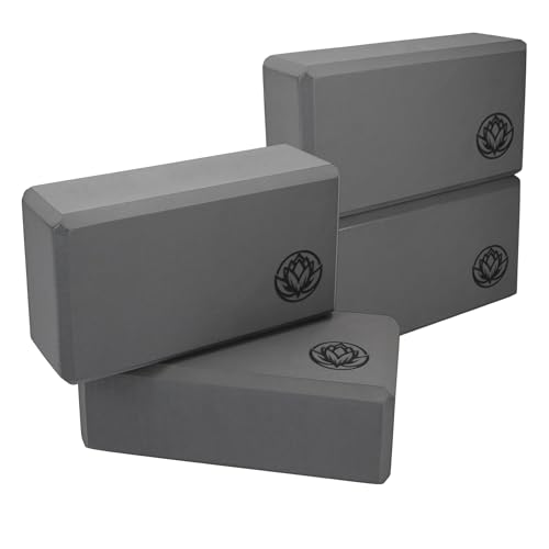 Yoga Block 4er Set VonBueren | 22 x 12 x 7,5 cm je Yogablock | Yogablöcke für Damen und Herren aus EVA | Klötze für Pilates von VonBueren