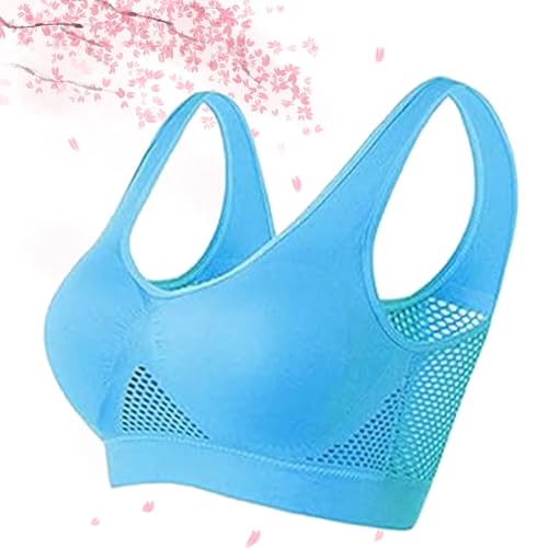 Feelamused Liftup Air Bra, Breathable Cool Liftup Air Bra, Sports Bras for Women (Blue,Large) von Vopetroy