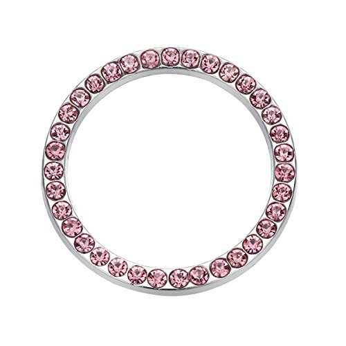 VOSAREA Auto Motor Start Stop Button Ring Kristall Bling Strass Auto Dekor Zubehör (Pink) von VOSAREA