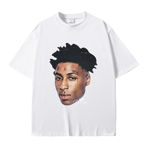 T-Shirt Never Broke Again Rapper YoungBoy Gedrucktes Muster T-Shirt Baumwolle Mode Hip Hop Streetwear Unisex Kurze Ärmel-Black||XS von Voulkco