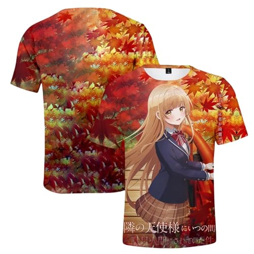 Voulkco 3D Anime T-Shirt The Angel Next Door Spoils Me Rotten Merch Männer Frauen Street Style Kurzarm Freizeit-T-Shirt-A||XS von Voulkco