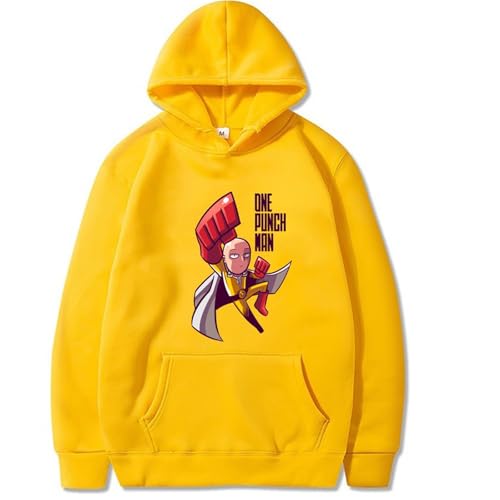 Voulkco Anime One Punch Man Bedruckter Hoodie Übergroßer Modepullover Unisex Hip Hop Harajuku Streetwear-Black||XS von Voulkco