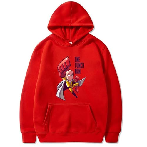 Voulkco Anime One Punch Man Bedruckter Hoodie Übergroßer Modepullover Unisex Hip Hop Harajuku Streetwear-Black||XS von Voulkco