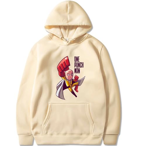 Voulkco Anime One Punch Man Bedruckter Hoodie Übergroßer Modepullover Unisex Hip Hop Harajuku Streetwear-Black||XS von Voulkco