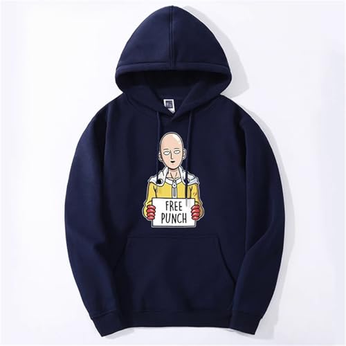 Voulkco Anime One Punch Man Herren bedruckter Kapuzenpullover, übergroß, modischer Pullover, Herbst und Winter, Harajuku, Straße, lässig, Hip-Hop, langärmelig, Unisex-Kleidung-Black||XS von Voulkco