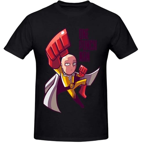 Voulkco Anime One Punch Man Männer gedruckt T Shirt Unisex lässig Kurze Ärmel Hip Hop Mode Sommer Tops überdimensioniert schwarzes T Shirt-Black1||XS von Voulkco