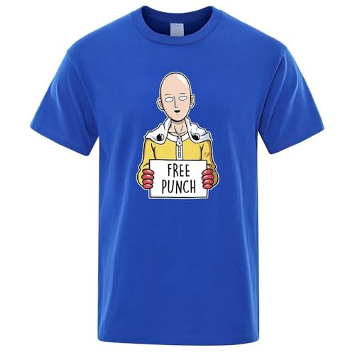 Voulkco Anime One Punch Man Print Men's Oversized T-Shirt Mode Bequeme Kleidung Sommer atmungsaktives T-Shirt-Black||XS von Voulkco