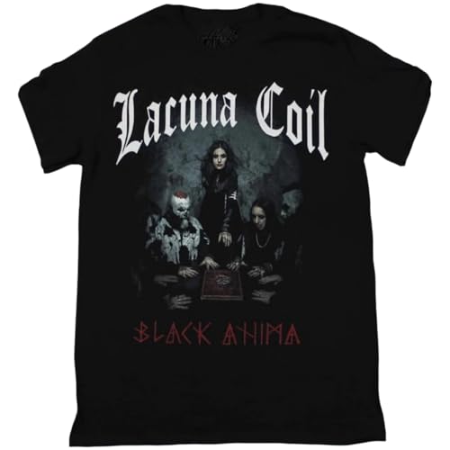 Voulkco Baumwoll-T-Shirt Lacuna Coil Printed Muster T-Shirt modische lose kurzärmelige Herren- und Damen Sommerkleidung-XS von Voulkco