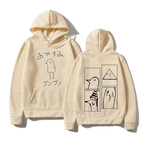 Voulkco Damen-Kapuzenpullover Oyasumi Punpun Entendruck Pullover Hoodie Cartoon Girl Harajuku Streetwear Unisex niedlich Anime Print Sweatshirt-Black||XS von Voulkco